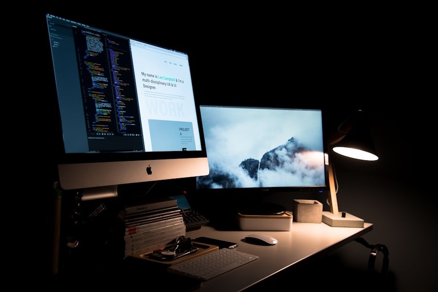 Landing page design on a desktop screen