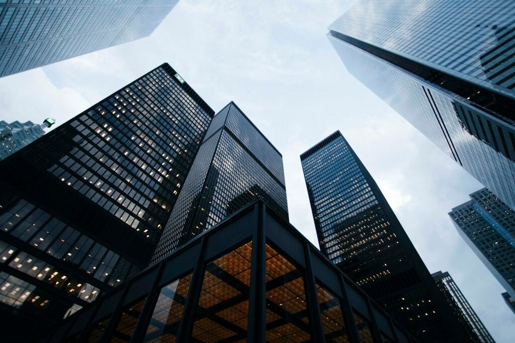 Modern commercial and residential buildings